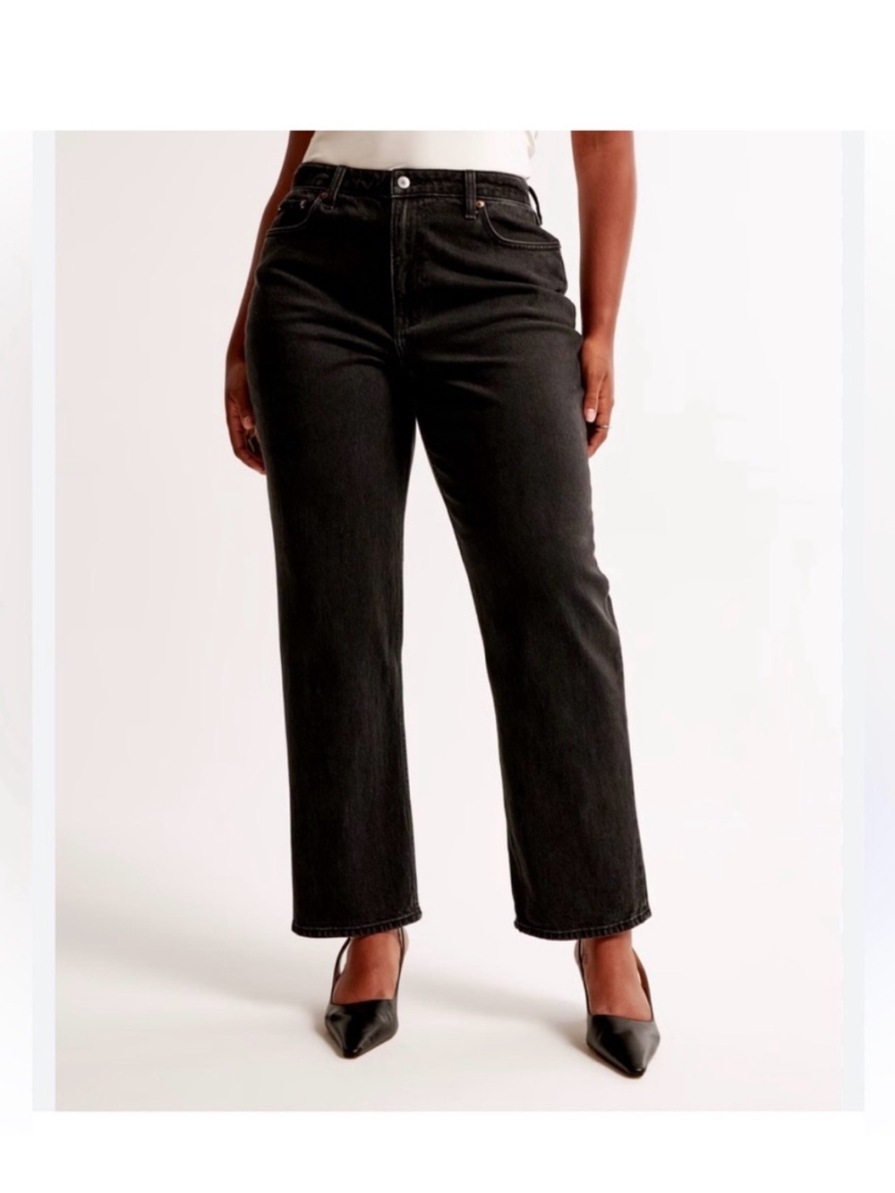 Abercrombie & Fitch The Vintage Straight High Rise Black Jeans Women’s 32/14R